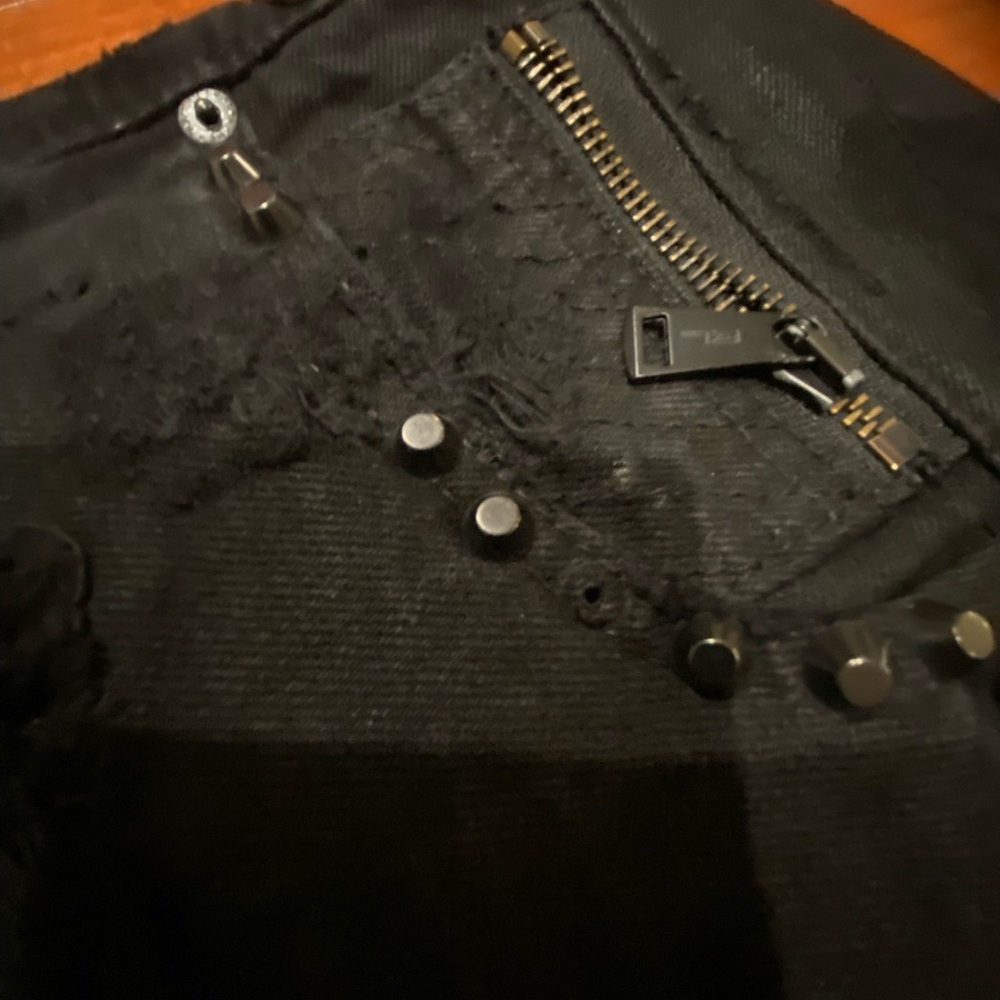 Ralph Lauren Black Label Waxed Moto Patchwork Jea… - image 6